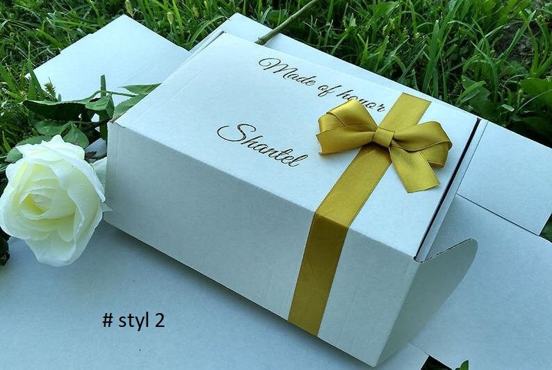 Carton Gift Boxes Cardboard Kraft Boxes Bridesmaid Gift Etsy