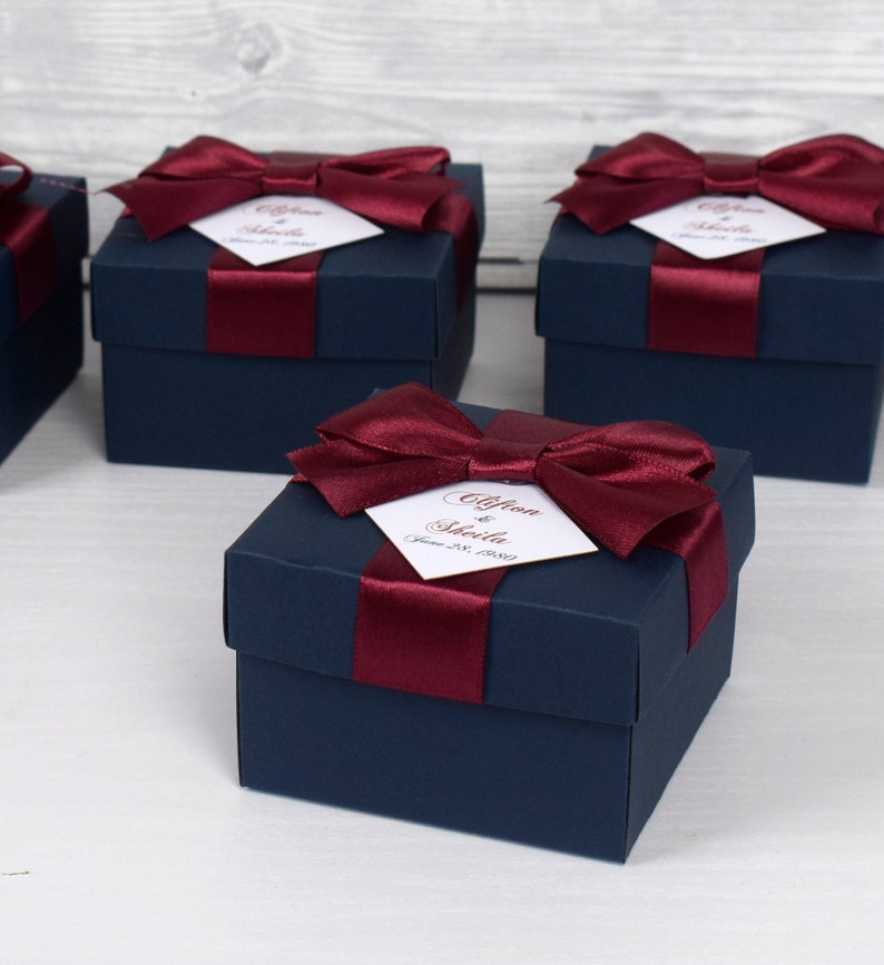 Royal Blue Wedding Navy Blue Favor Box Wedding Favor Box Etsy