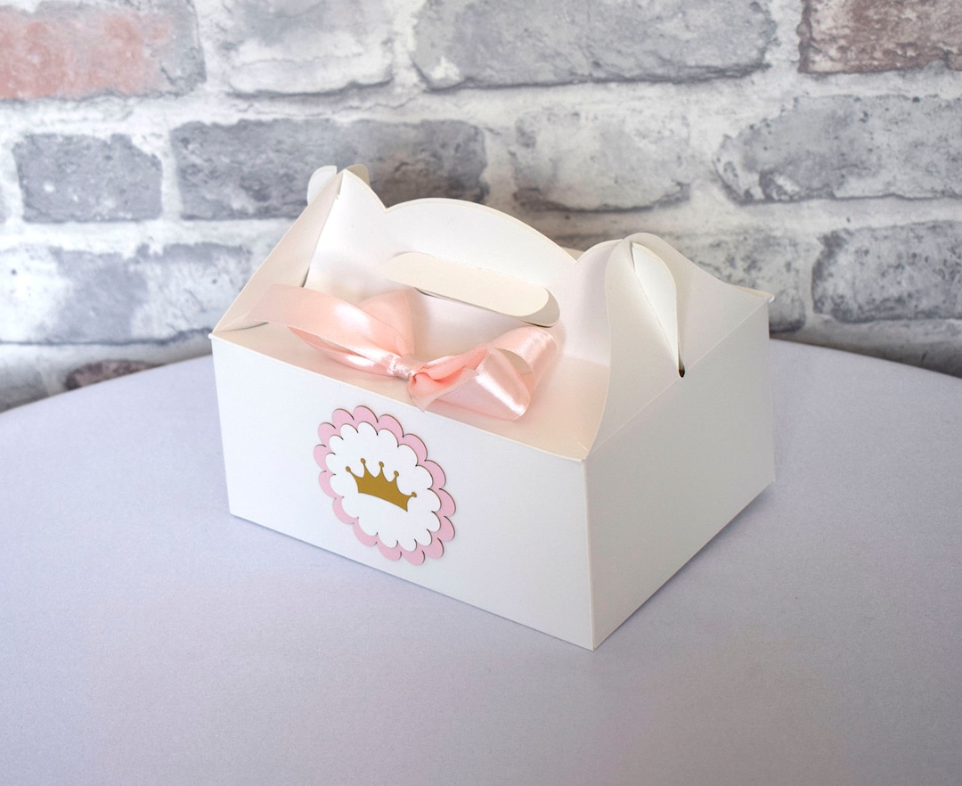 Pink Baby Shower Boxes, Princess Crown,pink Princess Favor Boxes, Mint ...