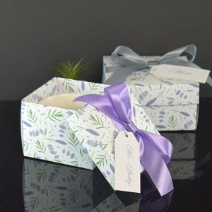 Wedding favor boxes, Floral Design, rustic party box, lavender favor boxes, lavender gift box, Country wedding, party boxes