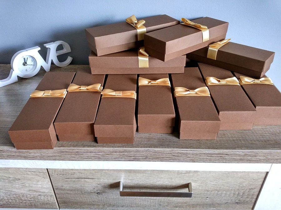 Set of 10 Brown Boxes Elegant Box Cardboard Boxes With Lid Etsy UK