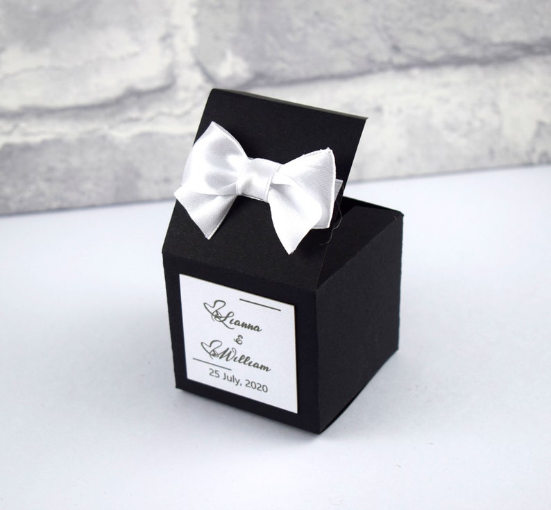 Black White Favor Boxes Party Favor Boxes Personalized Etsy