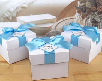 Wedding favor boxes, White party favor boxes, Personalized Candy box, white favor boxes, party supplies, gift boxes, white paper boxes
