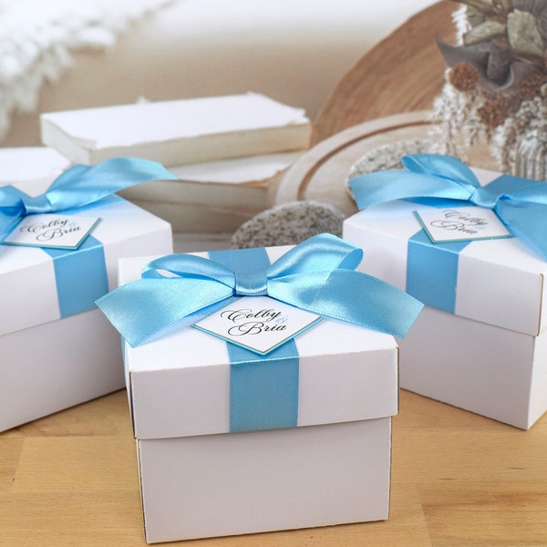 Wedding favor boxes, White party favor boxes, Personalized Candy box, white favor boxes, party supplies, gift boxes, white paper boxes