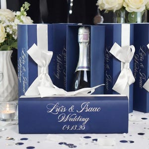 Mini caja de vino personalizada: detalle de boda personalizado, empaque para regalos de fiesta