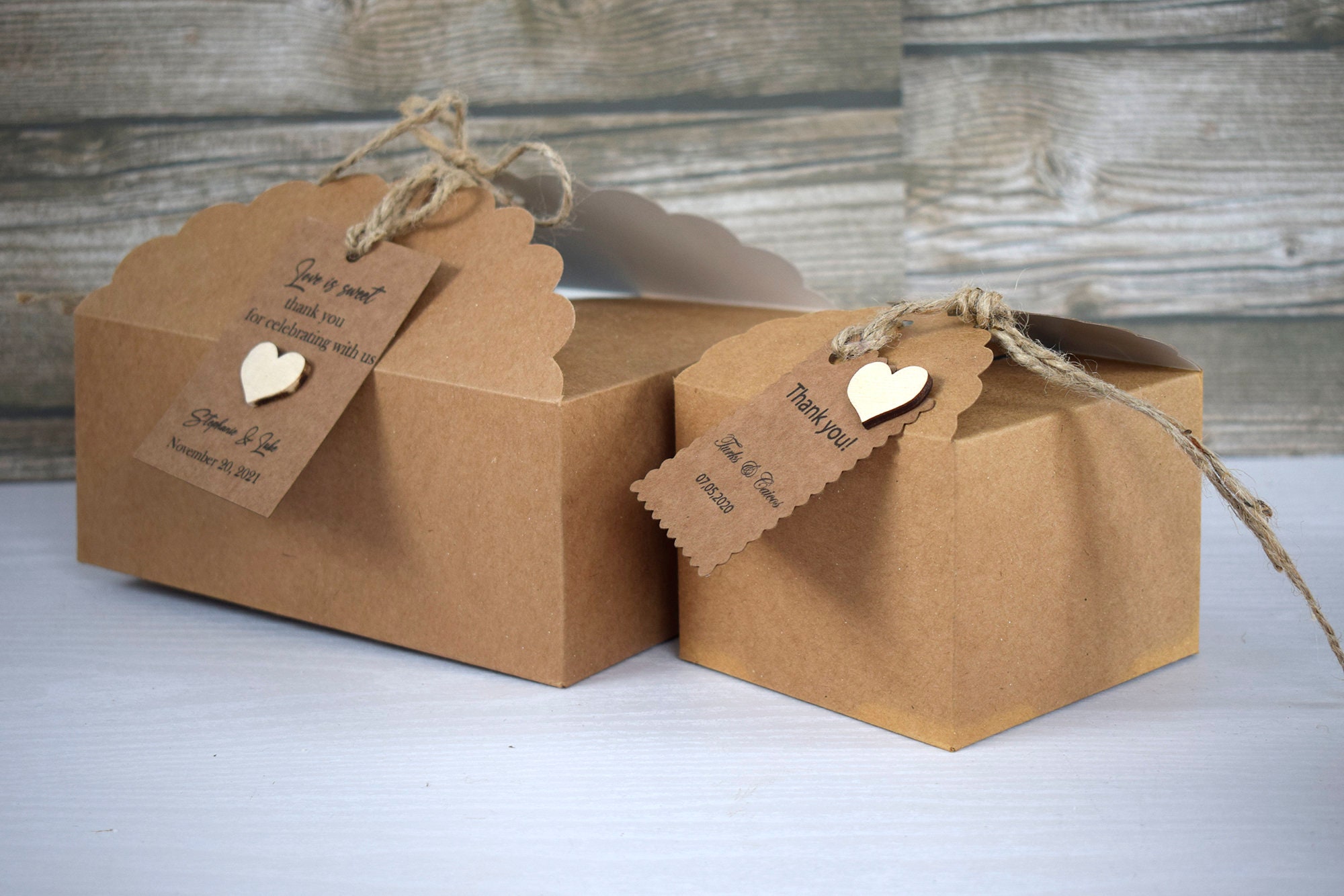 Petite boîte à bonbons rectangulaire en papier kraft brun, emballage  cadeau, faveur de fête, boîte en