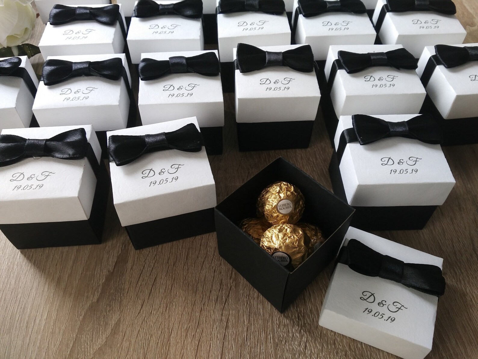 Favor Boxes Black and White Boxes Wedding Gifts for Guests Etsy Canada