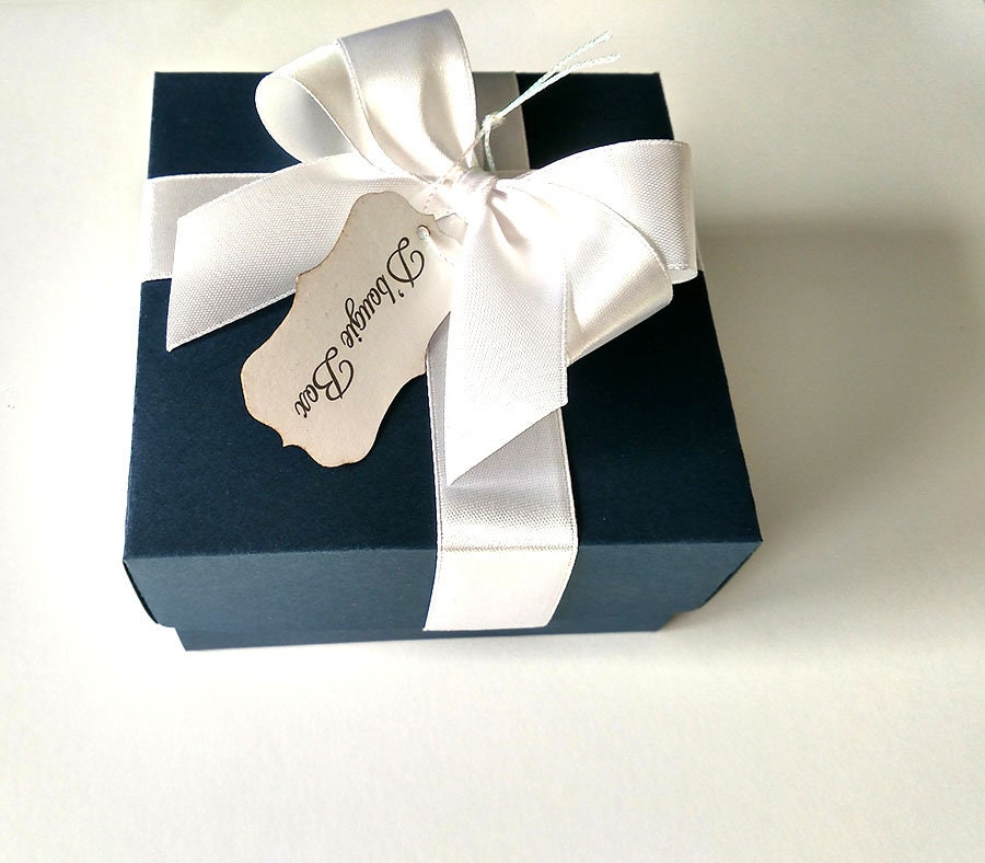 Favor box gift box packaging box navy blue box elegant | Etsy