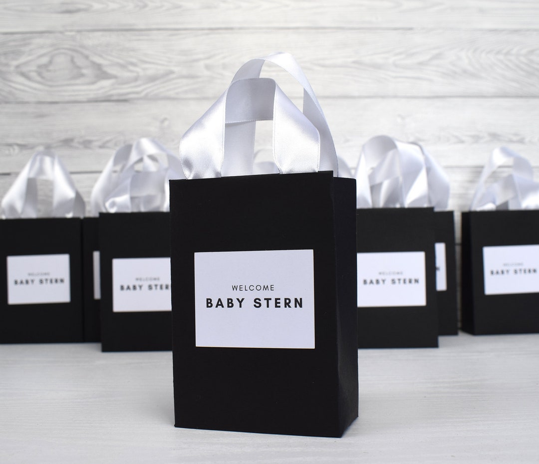 Black and Gold Brides Gift Bag Personalized Bridal Party Favors