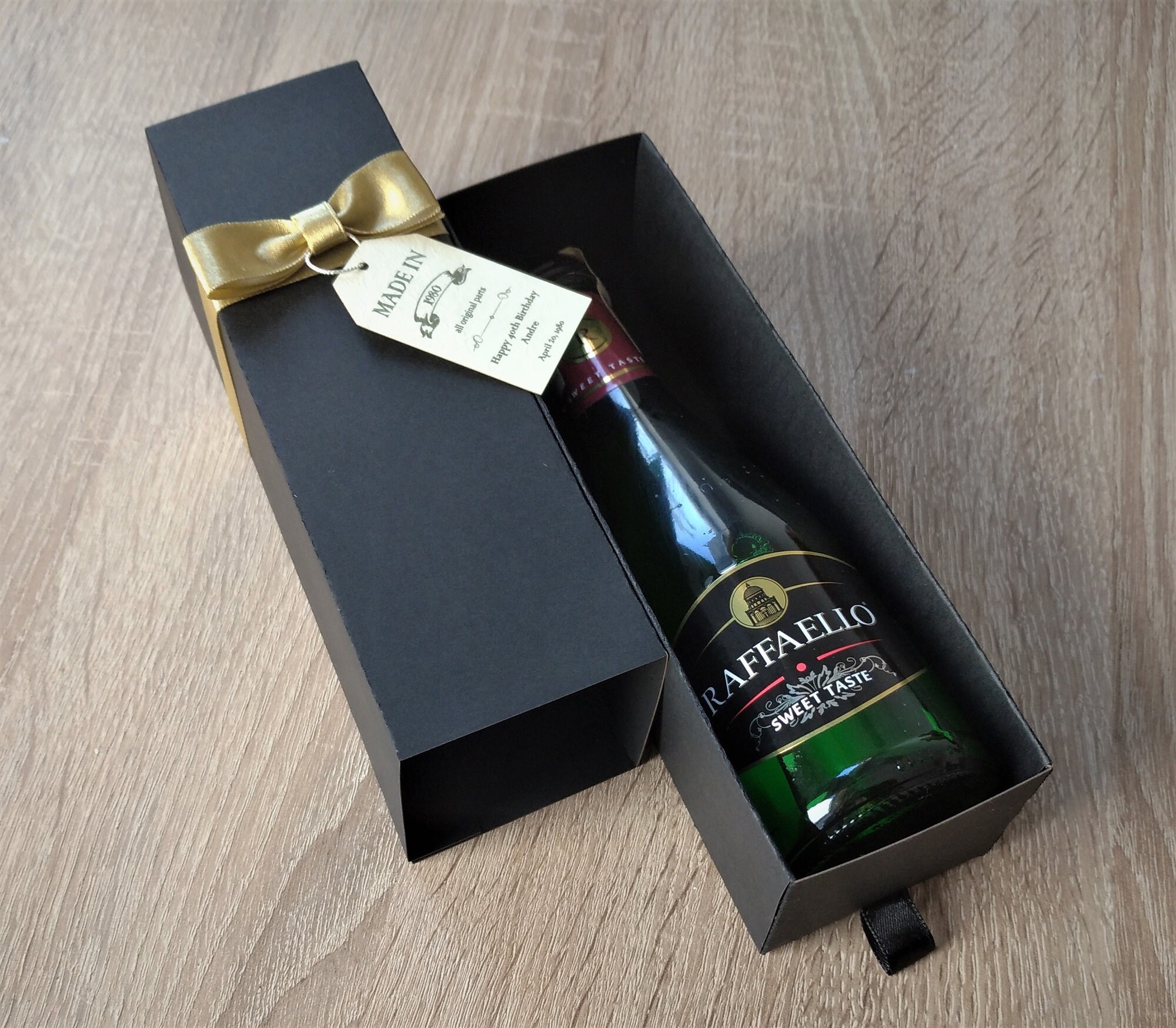 Mini Champagne box Long Box Gift Box Box for glass Wine Etsy