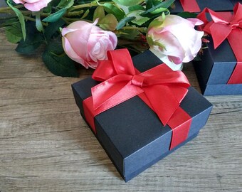 Black boxes, Christmas gift box, Christmas gift box with lid, Birthday box, Bridesmaid gift boxes, packaging boxes, personalized gift box