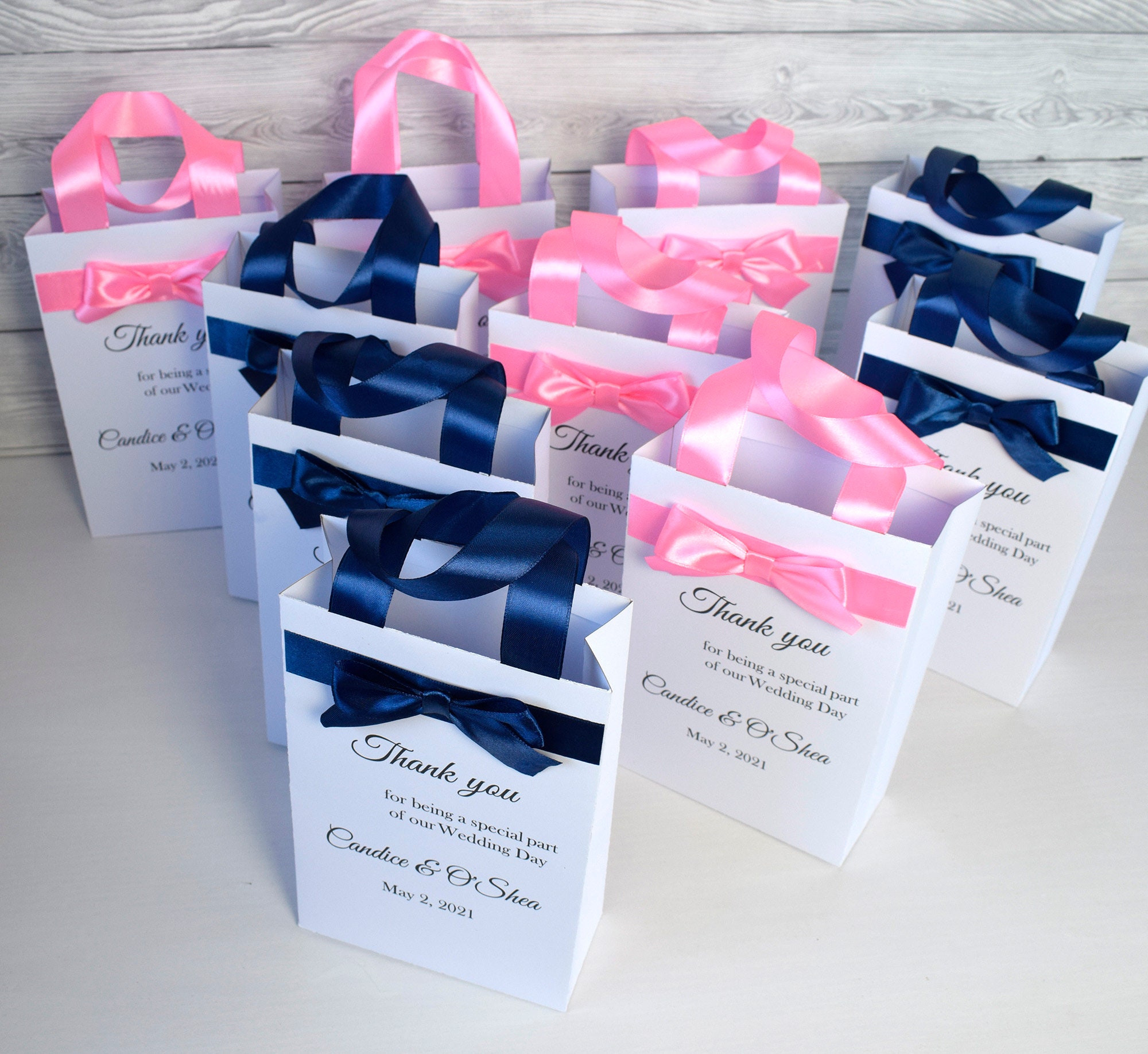 Navy Blue Wedding Bags Elegant Gift Bags Wedding Welcome - Etsy