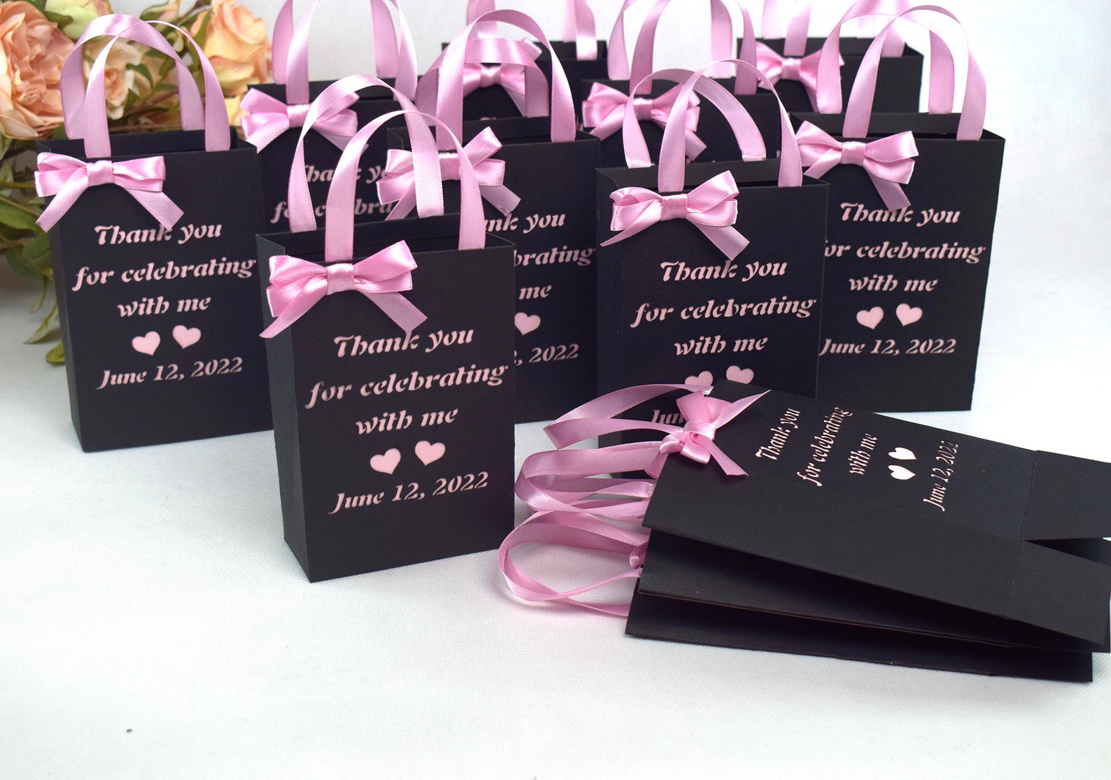 Elegant Gift Bags Bags With Satin Ribbon Handles Gold Gift Etsy
