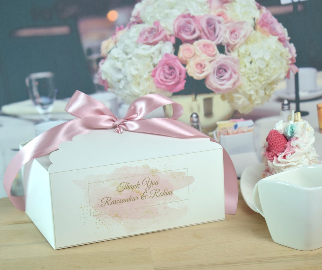 Personalized Cake Favor Boxes: Wedding &amp; Party Treat Packaging - Etsy UK