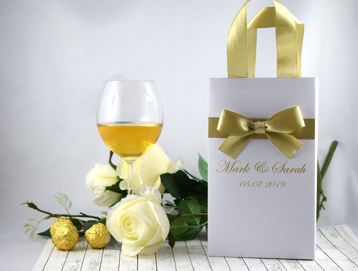 Personalised White Gift Bag with Ribbon Paper kraft bags Etsy