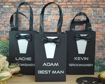 Groomsmen Gift Bags, Best Man Gift Bags, Bachelor Party Gift Bags, Custom Gift Bag, Wedding Gift Bag, Tuxedo Gift Bag, Groomsmen Gift Bags