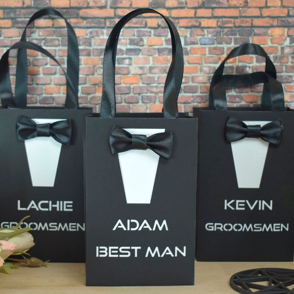 Groomsmen Gift Bags, Best Man Gift Bags, Bachelor Party Gift Bags, Custom Gift Bag, Wedding Gift Bag, Tuxedo Gift Bag, Groomsmen Gift Bags