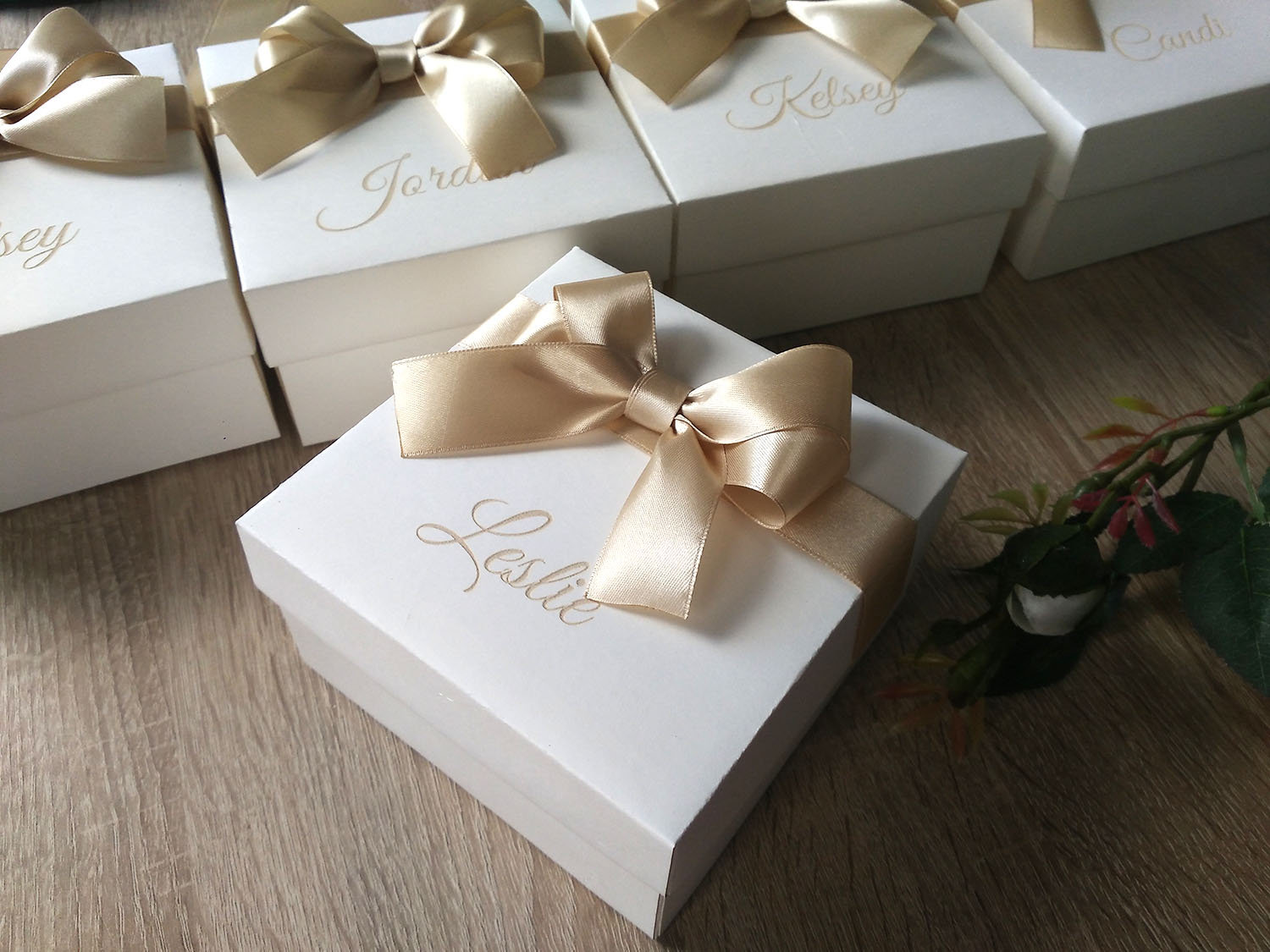 Ivory bridesmaid box Wedding favor box ivory gift boxes with Etsy