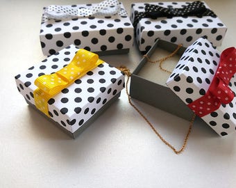 Gift boxes, wedding favor boxes,  Packaging box, Gift box, assorted print dots, Jewelry Packaging, jewelry gift box,  gift packaging