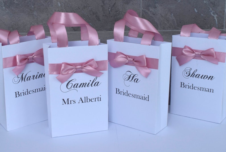 Baby Pink Brides Gift Bags Personalized Bridal Party Favors - Etsy