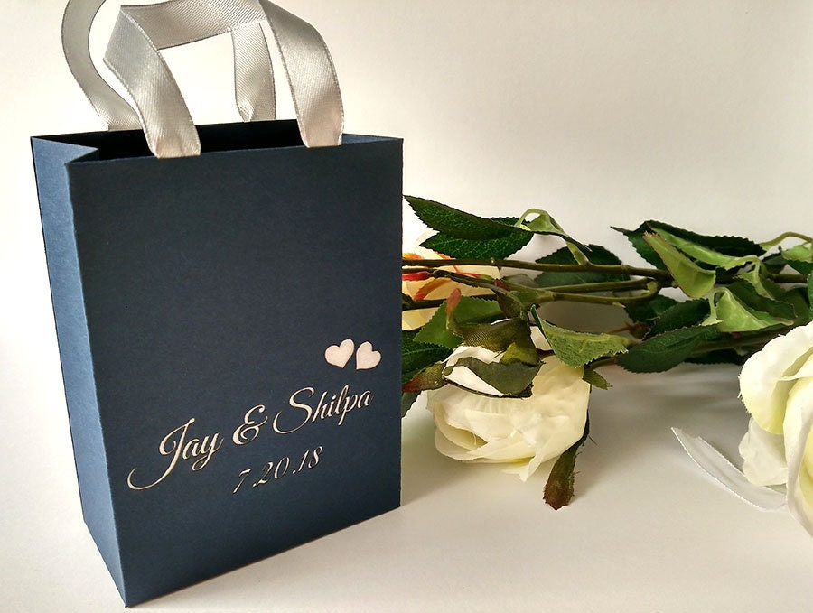 10 Elegant gift Bags with satin ribbon handles Custom Etsy