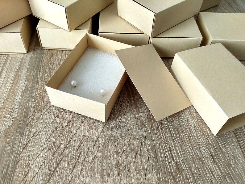 Jewelry storage, sliding boxes, match box, kraft boxes, earring storage, small boxes, small sliding boxes, box for earrings, jewelry case image 6