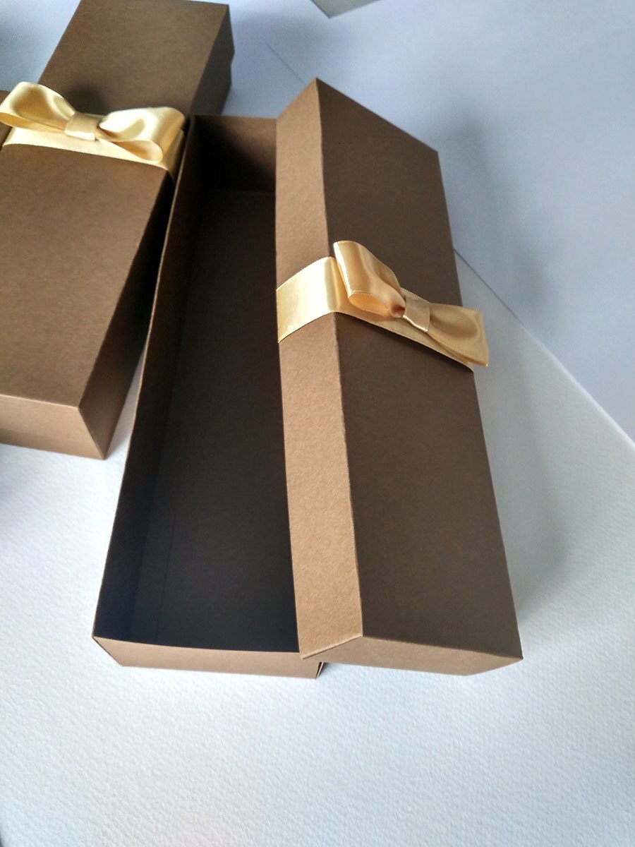 Set of 10 Brown Boxes Elegant Box Cardboard Boxes With Lid Etsy UK