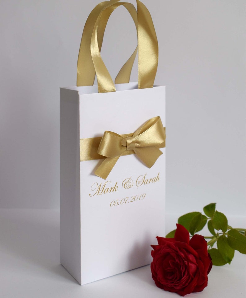 Personalised White Gift Bag with Ribbon Paper kraft bags Etsy