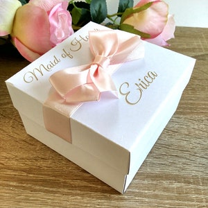 Bridesmaid boxes, maid of honor box, custom gift box, personalized gift box, birthday gift box, valentines gift box, holiday gift, gift box 5x5x2.7 inches