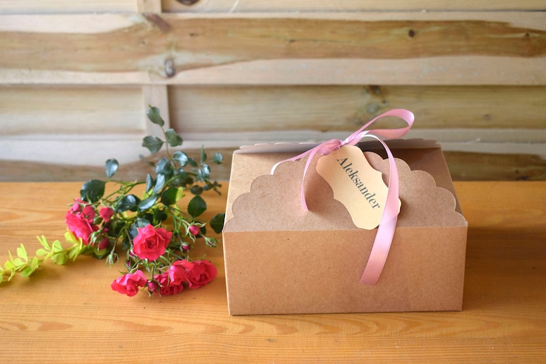 Wedding Cake Box Kraft Box Kraft Cookie Boxes Thank You Gift Etsy UK