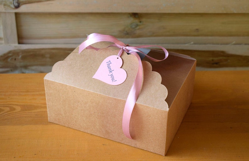 Wedding Cake Box Kraft Box Kraft Cookie Boxes Thank You Gift Etsy UK