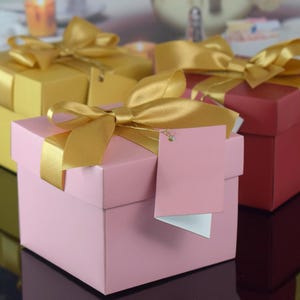 Customizable Gift Box, Pink Gift Box, Multiple Sizes Available, Elegant Packaging, Wedding Gift Box, Party Favor Box, Bridesmaid Gift Box