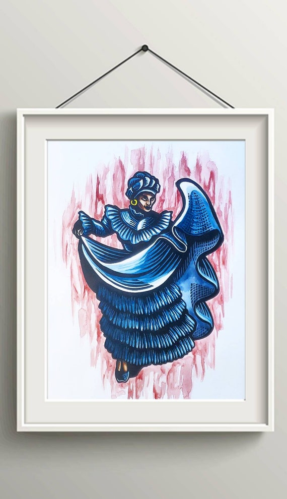 Afro Boricua Bomba y Plena Home Decor Puerto Rico Wall Art