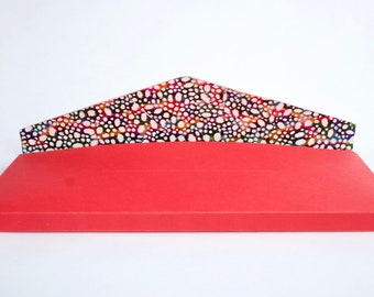 Set of Hand-stitched Metallic Notebooks in Red Envelope Slipcase with Indian Paper