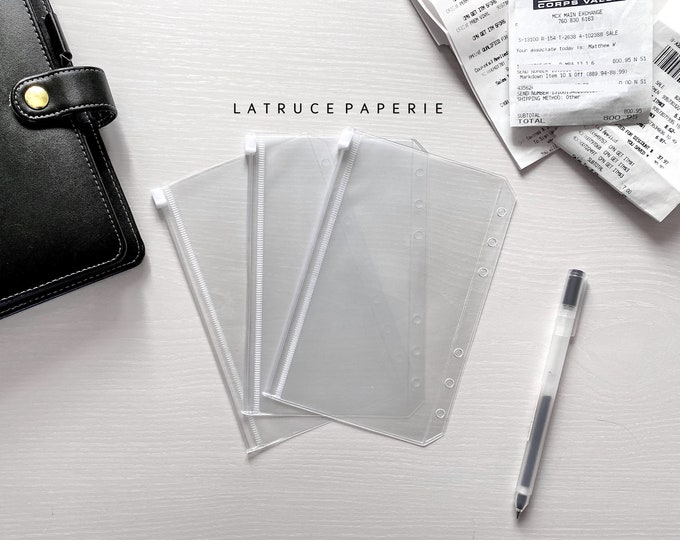 Zipper Clear Plastic Cash Envelopes A6 Personal Planner Dave Ramsey