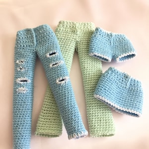 Crochet Pattern for Kate's Jeans - Pants - Shorts - Skirt  PDF Download
