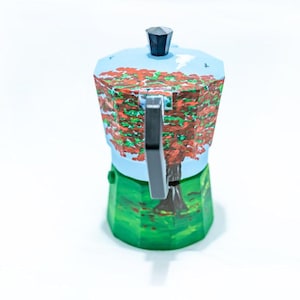 Dominican Painted "Cafetera - Azucarera" Handmade Painted - Expresso Maker - Coffee Maker