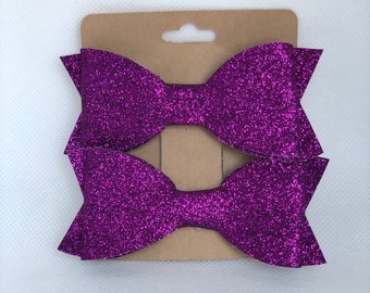 Purple Glitter Hair Bow