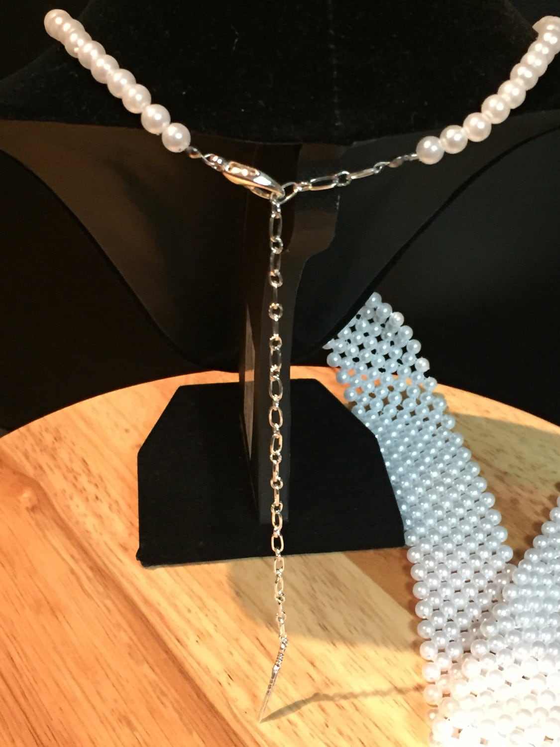 ネックレス・ペンダント TATIANA Pearl tie two-way necklaceNZ1123 White Pearl Tie - Etsy