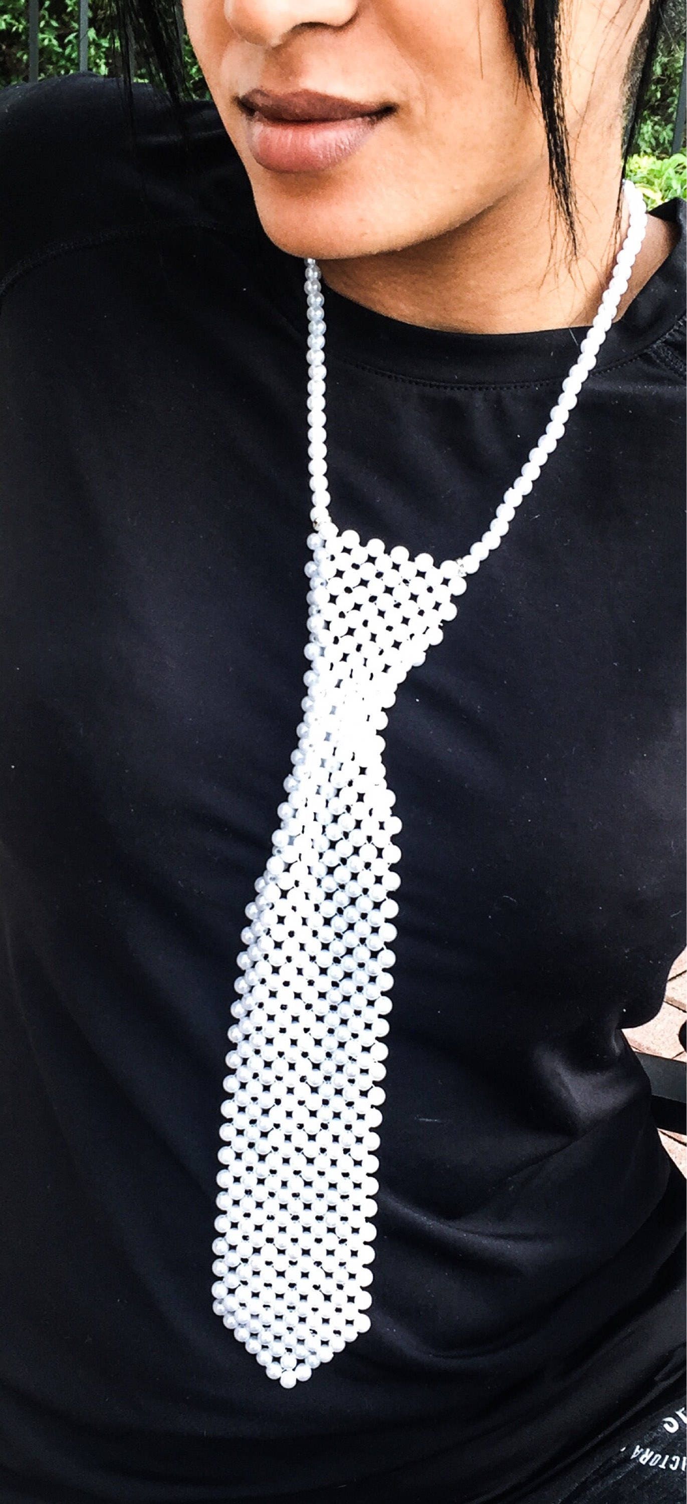 White Pearl Tie - Etsy