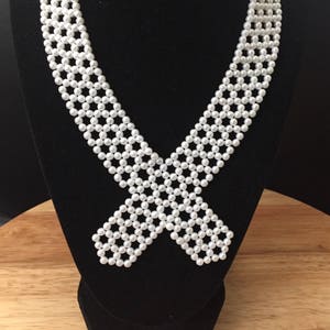 Pearl ribbon style necklace image 1