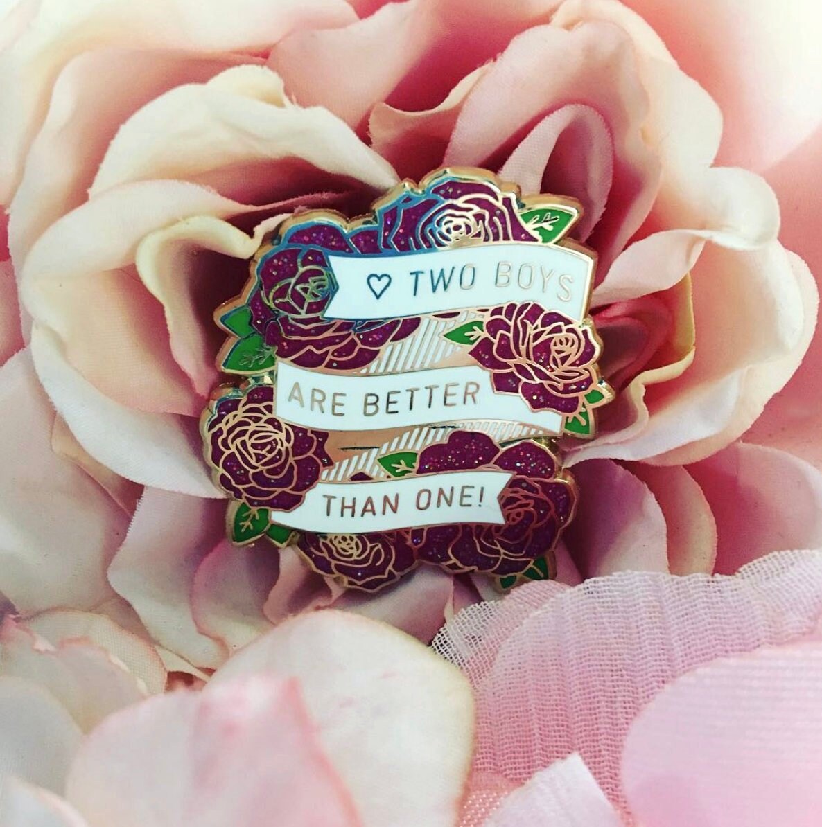 Yaoi BL two boys are better hard glitter enamel pin