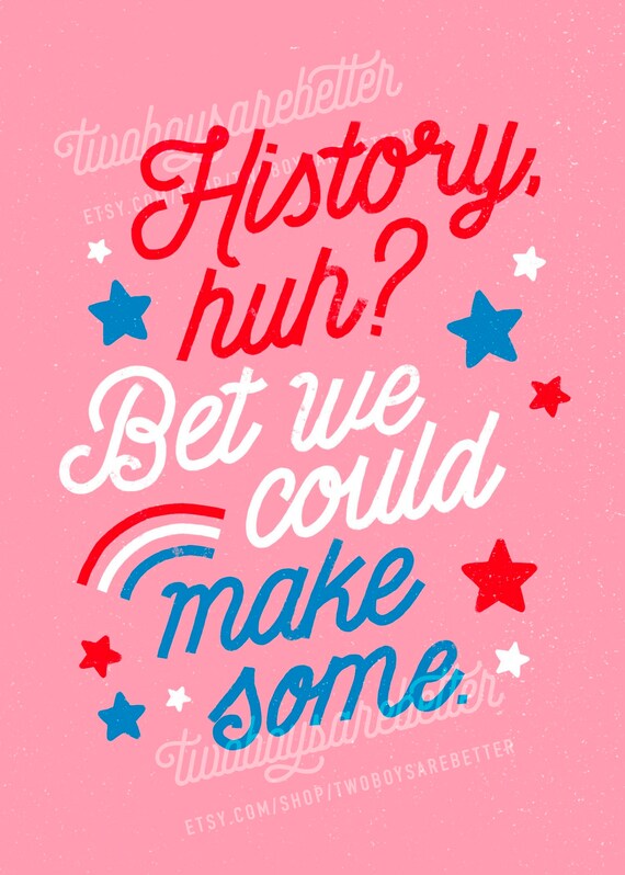 Red White And Royal Blue History Print Etsy