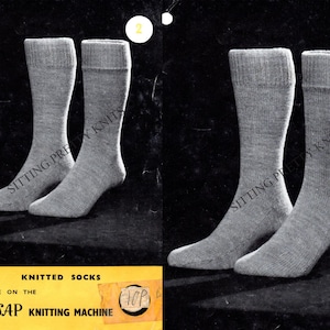 Knitted Socks for use on the Passap Knitting Machine Pattern no. 2, Vintage Knitting Pattern, 60s Socks, E-Book, Digital Pattern