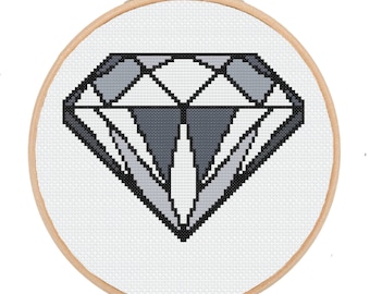 Dark Grey Diamond - Cross Stitch PDF Pattern