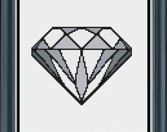 Grey Diamond Cross Stitch Pattern