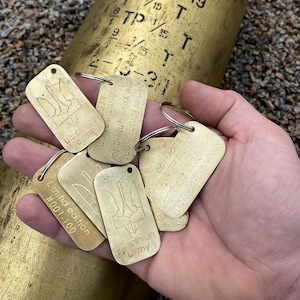 Ukrainian brutal brass keychain, Piece of Russian Howitzer shell, Recycled in Ukraine, Ukraine Military Gift, Gifts for man