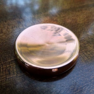 Copper contact coin &quot;Wave&quot;, exclusive manual machined skill toy, fidget worry coin, gift for friend 11/07