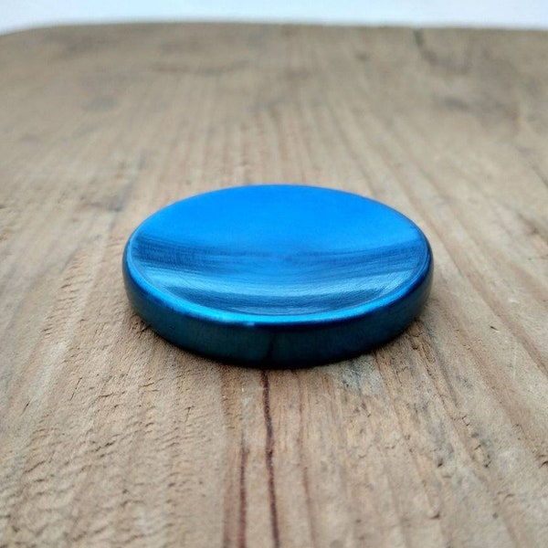 Pièce de contact en titane « Wave », jouet d'adresse bleu, pierre agitée, pièce d'inquiétude