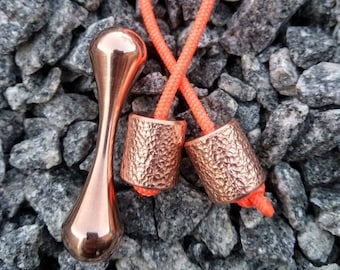 Juego de cuentas Begleri de cobre "Piedra", cuentas de cobre martilladas o con rodillo, cuentas de preocupación, juguete de habilidad, juguete de bolsillo 12/07
